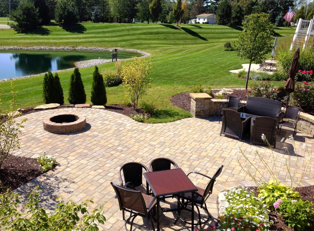 A landscaped garden with beautiful greenery.